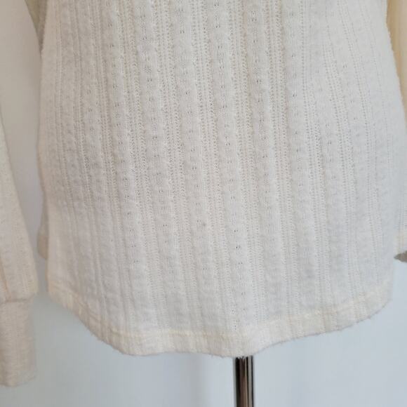 Anthropologie Maeve Rafaela Hacci Sweater Faux Wrap Ivory Surplice Women XS - Picture 10 of 14